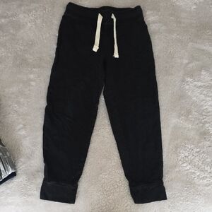 Old Navy Black Kids Jogger Sweatpants with Cream Drawstring